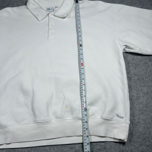 TNA Sweatfleece pullover Polo Sweatshirt Women's XXL 2XL White Cozy Fleece - Picture 4 of 16